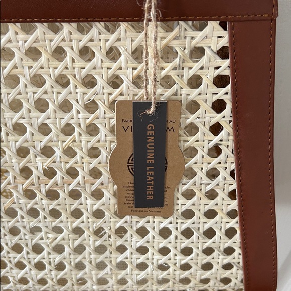 Brown and Cream Woven Handbag - Picture 2 of 4